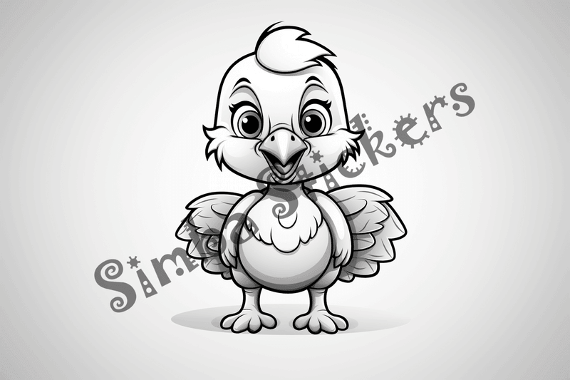 Colouring pages, bundle of turkeys, 50 images