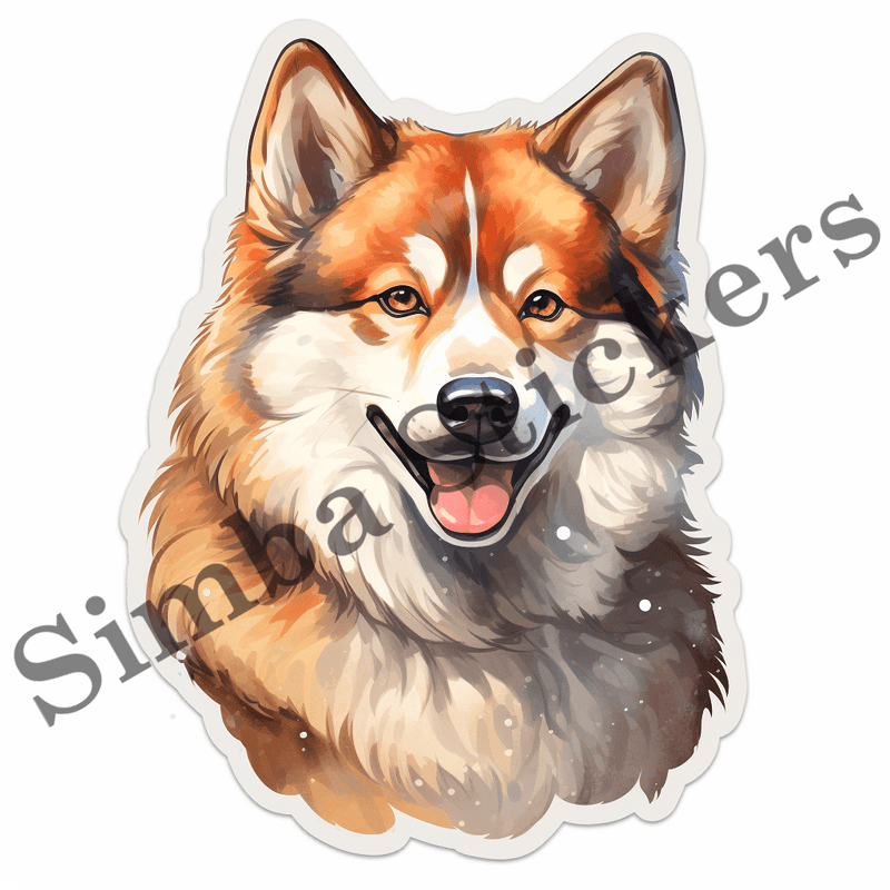 Akita dogs, sticker-style, image set, 10 images