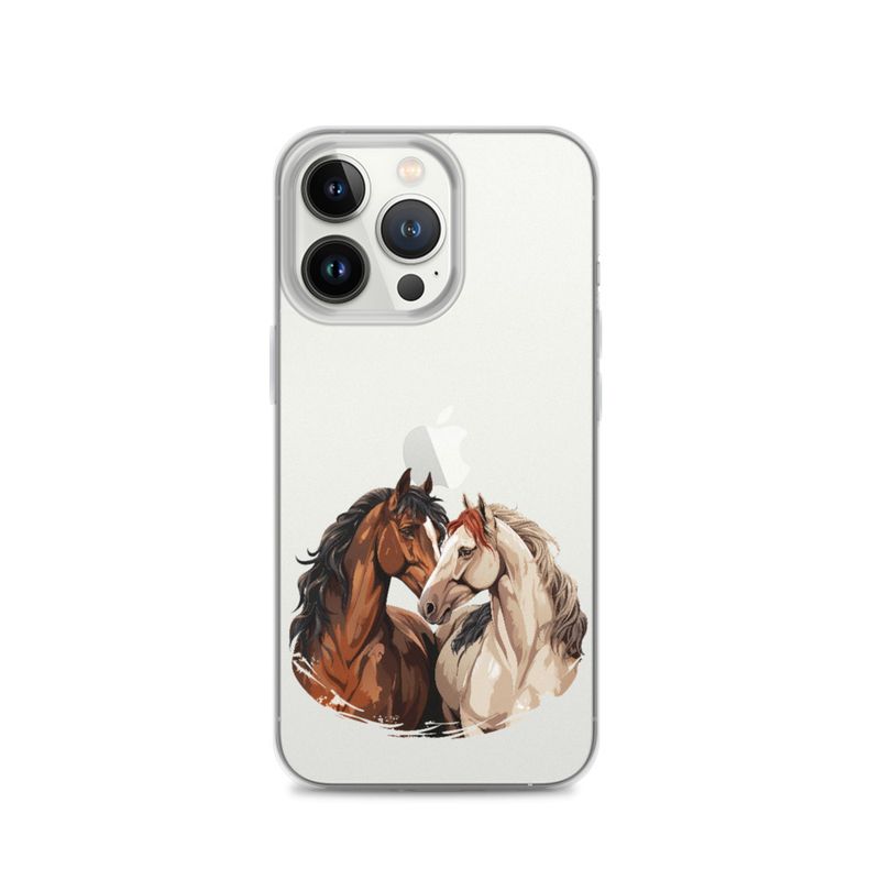 Clear Case for iPhone, Horses nose-to-nose, jbgjpy