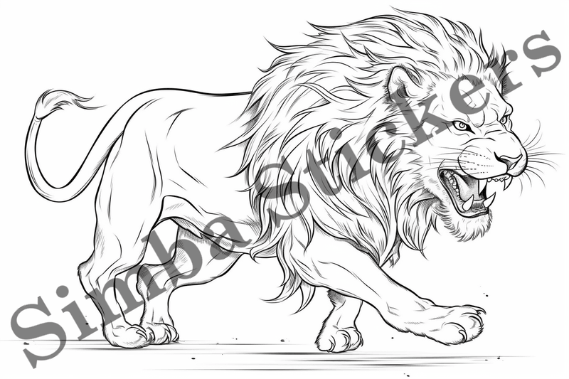 Colouring pages, Bundle of lions, 25 images