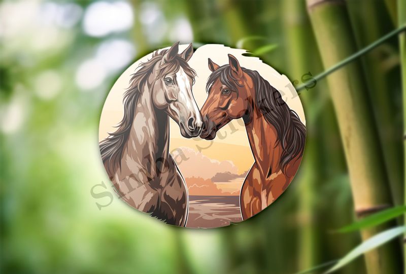 Horses nose-to-nose