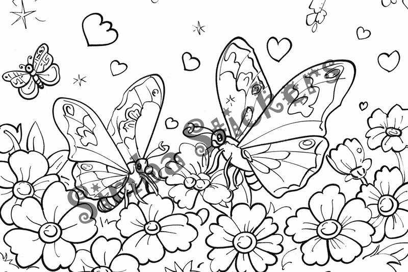 Colouring pages, bundle of butterflies, 50 images 2