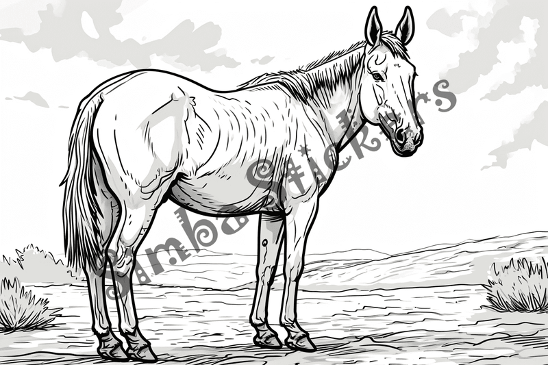 Colouring pages, bundle of singular mules, 10 images