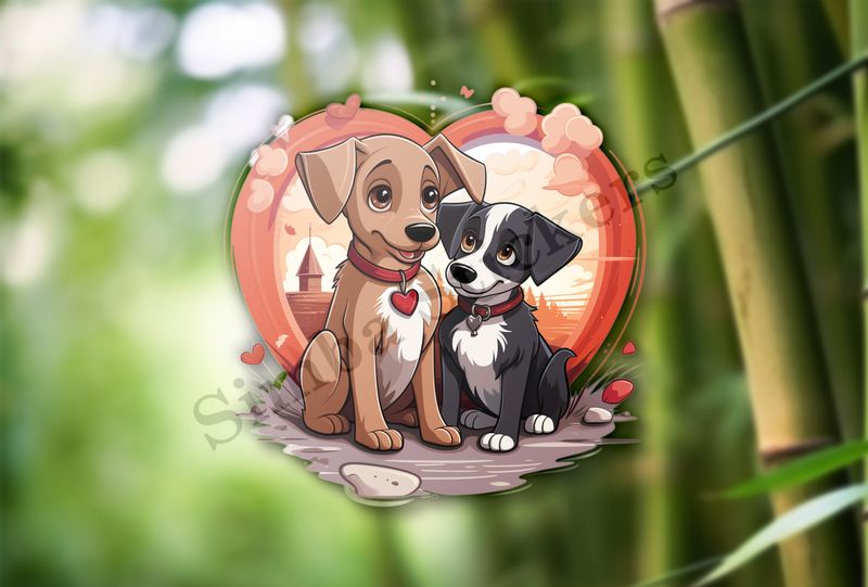 Dogs cuddling