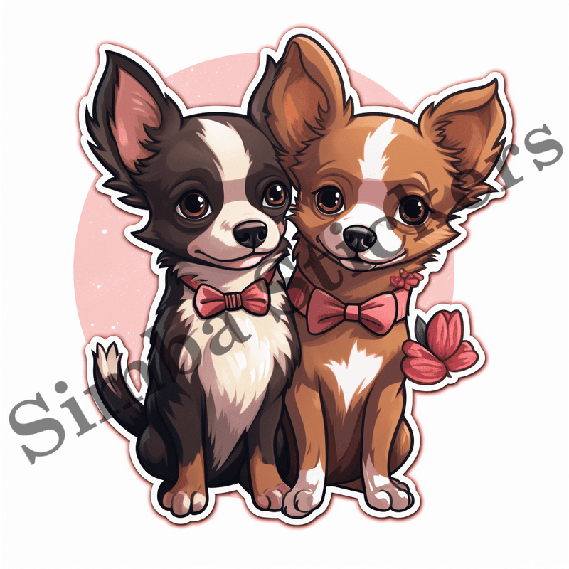 Chihuahua dogs in love, image set, 10 images