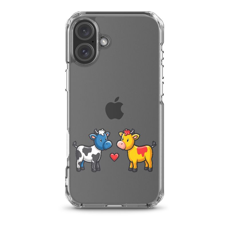 Clear Case for iPhone, Cattle, bull and cow in love, both colourful, zbyzzs