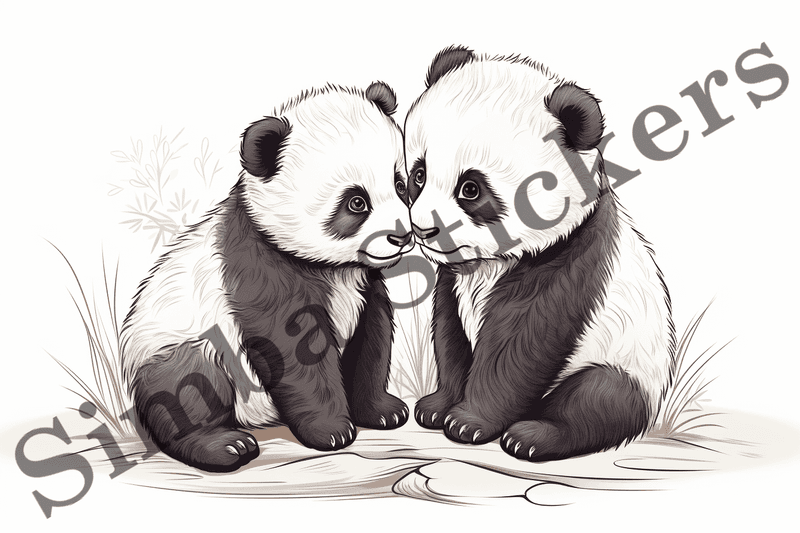 Colouring pages, bundle of pandas, 25 images, ldtg6c