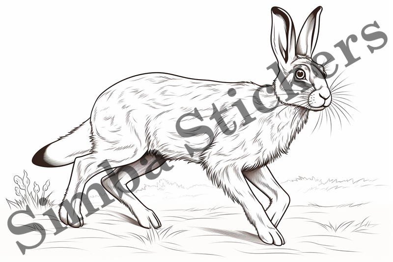 Colouring pages, Bundle of hares, 10 images