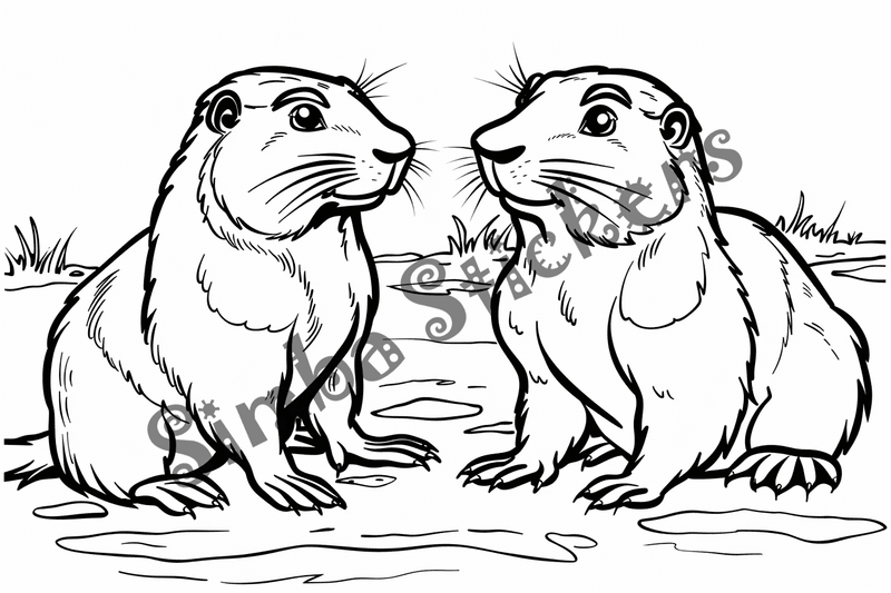 Colouring pages, bundle of groundhogs, 50 images 2