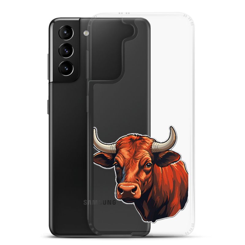 Clear Case for Samsung, Bull face, partial side view, bpor80