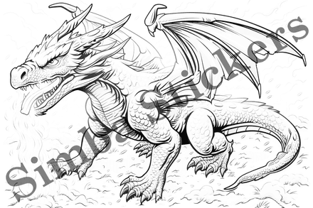Colouring pages, bundle of dragons, 25 images