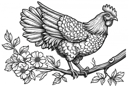 Colouring pages, bundle of chicken, 10 images