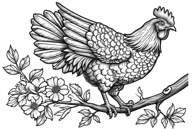 Colouring pages, bundle of chicken, 10 images