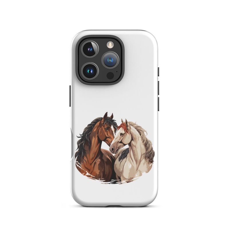 Tough Case for iPhone, Horses nose-to-nose, jbgjpy