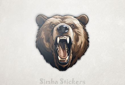 Bear growling, face, gdrjc9