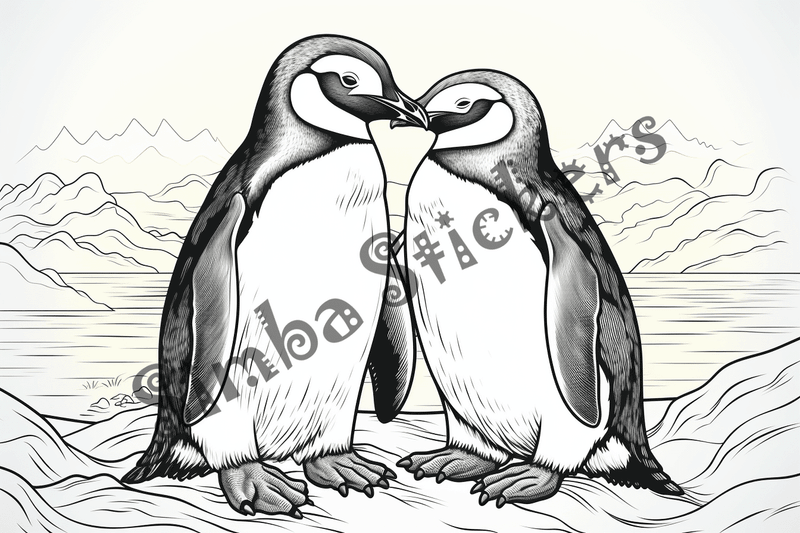 Colouring pages, bundle of penguins, 25 images