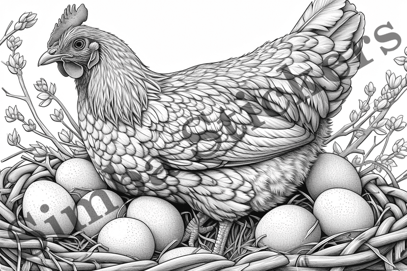 Colouring pages, Bundle of chicken, 25 images
