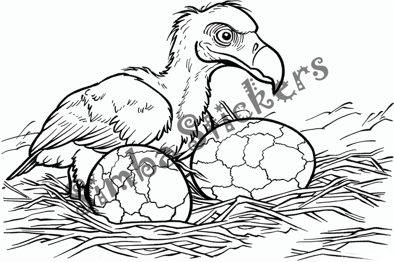 Colouring pages, bundle of vultures witch chicks, 10 images, z7jiwb