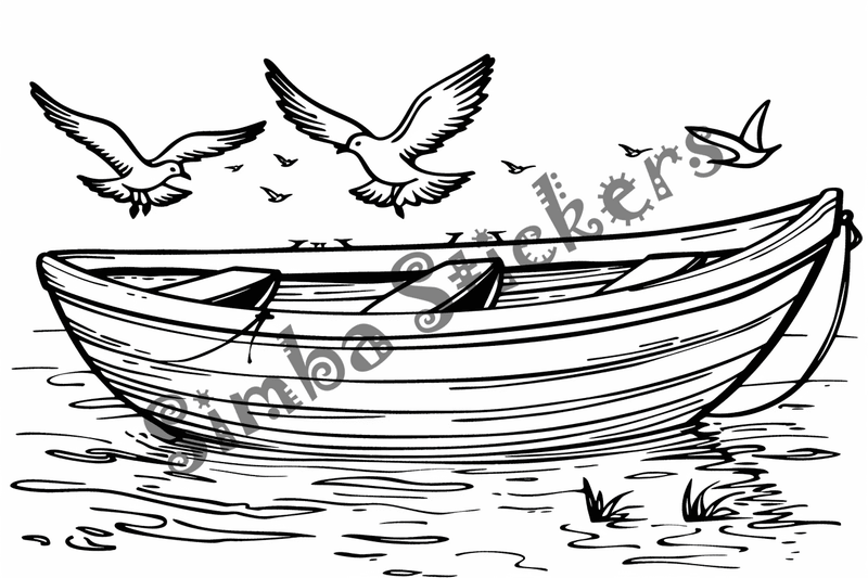 Colouring pages, bundle of seagulls, 50 images