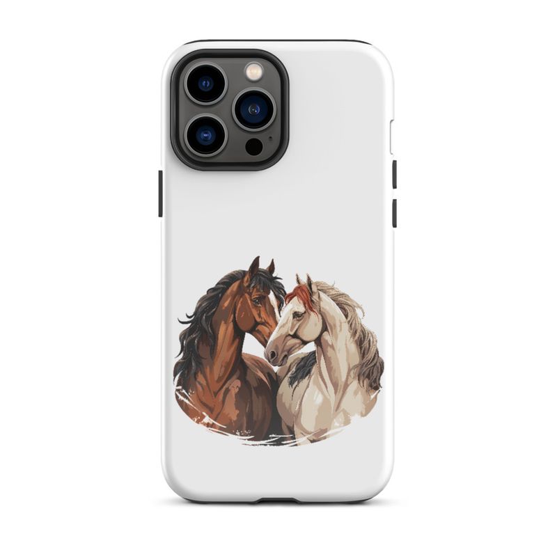 Tough Case for iPhone, Horses nose-to-nose, jbgjpy