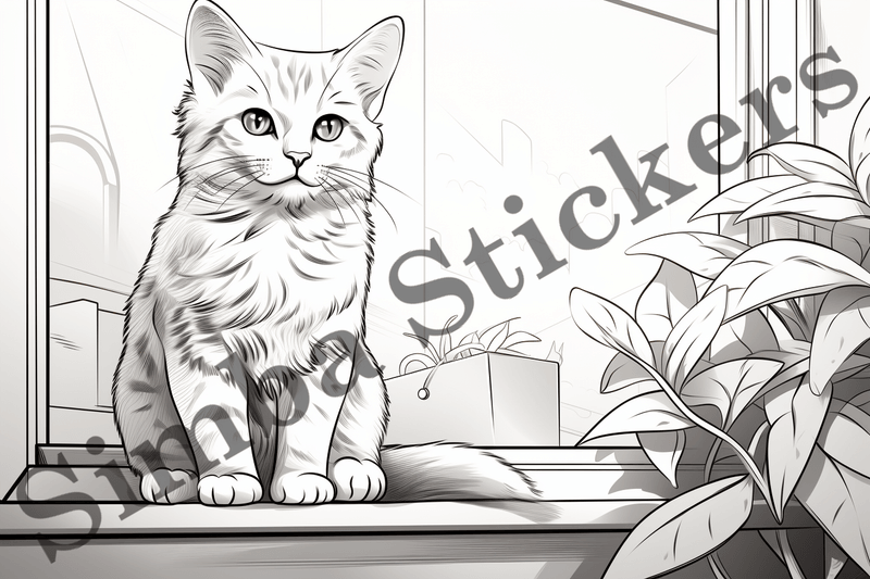 Colouring pages, Bundle of cats, 25 images