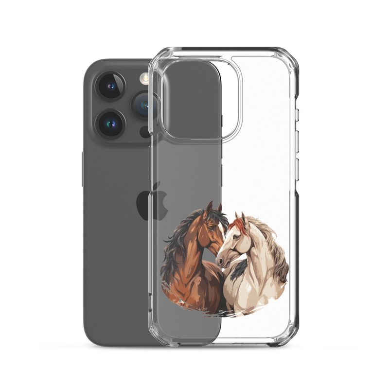 Clear Case for iPhone, Horses nose-to-nose, jbgjpy