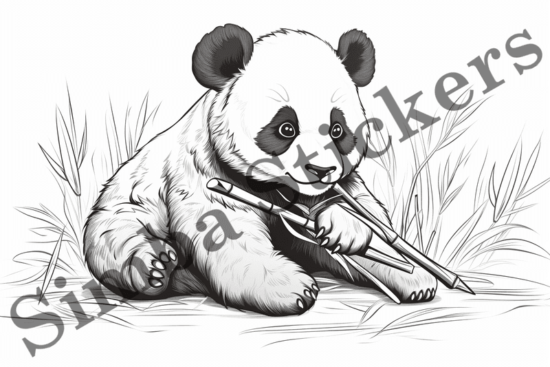 Colouring pages, bundle of pandas, 25 images, pvl2ro