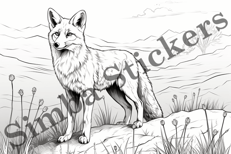 Colouring pages, Bundle of foxes, 25 images