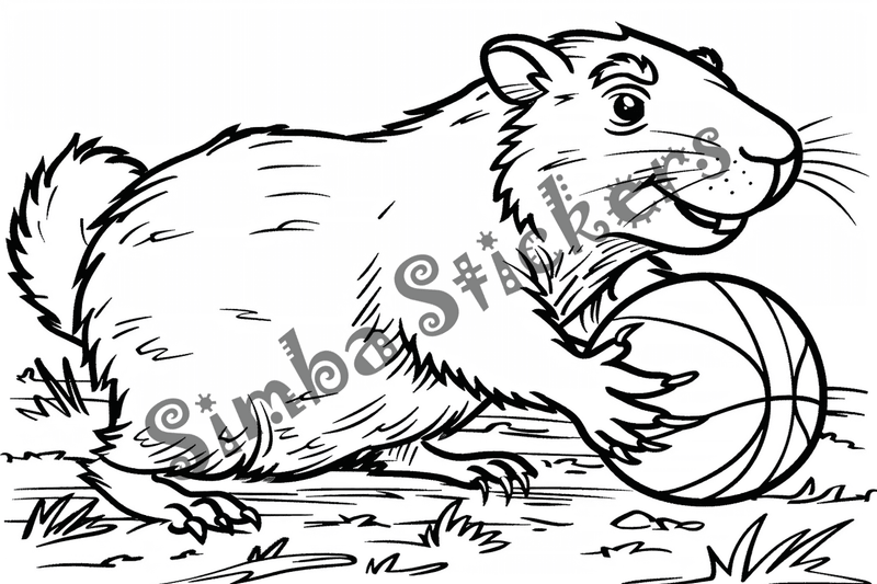 Colouring pages, bundle of groundhogs, 50 images 2