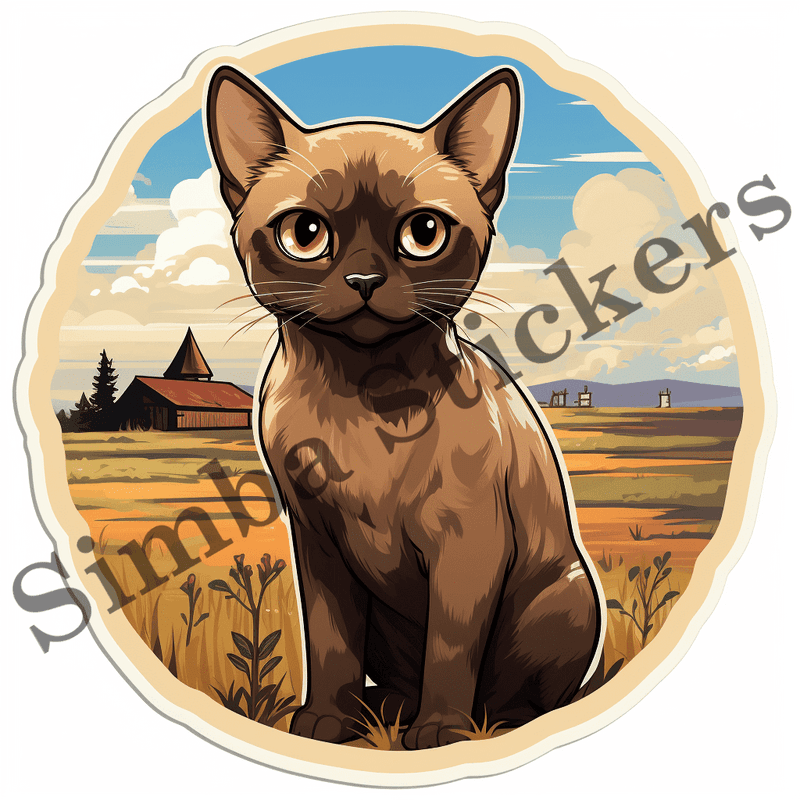 Burmese cats outdoors, image set, 10 images
