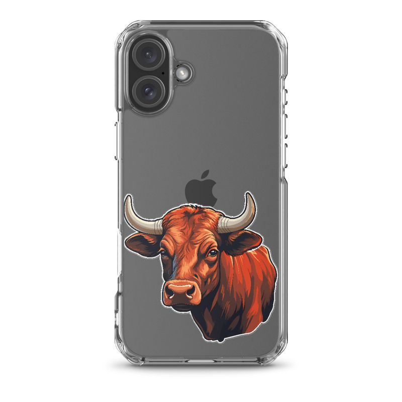 Clear Case for iPhone, Bull face, partial side view, bpor80