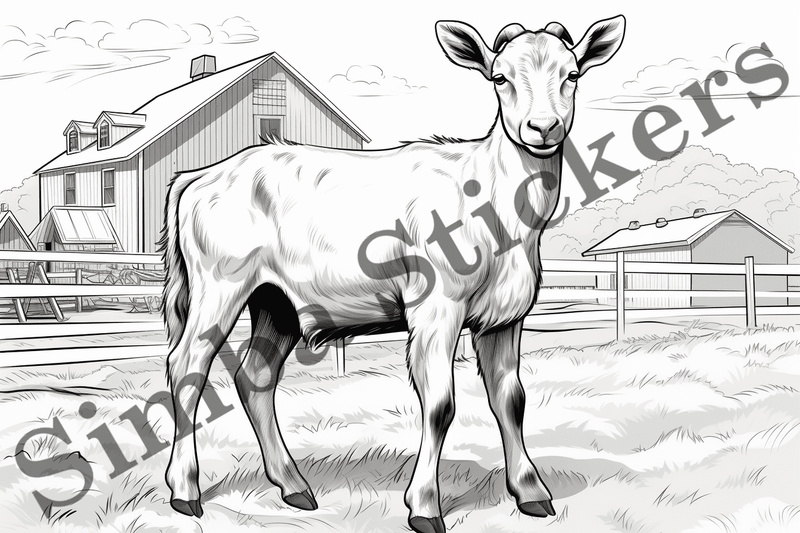 Colouring pages, Bundle of goats, 25 images