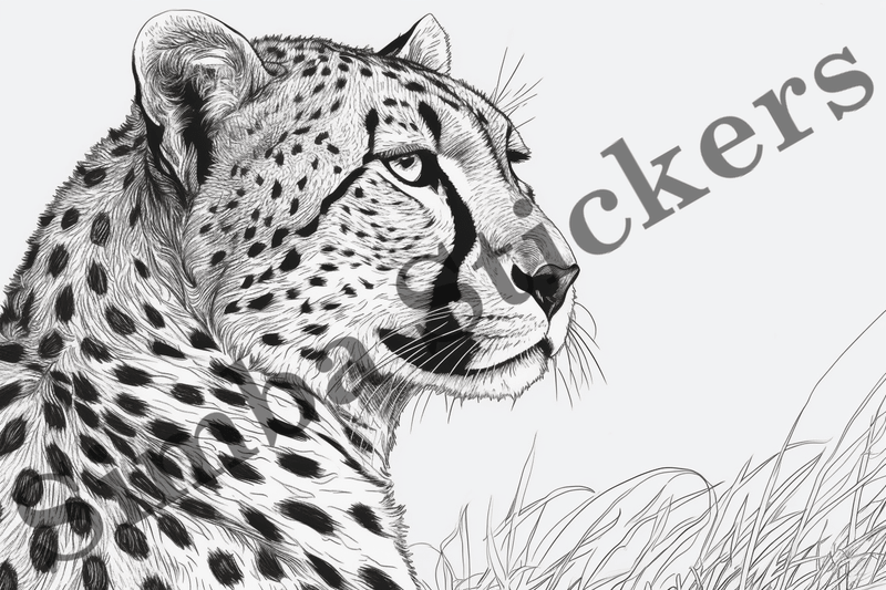 Colouring pages, Bundle of cheetahs, 25 images