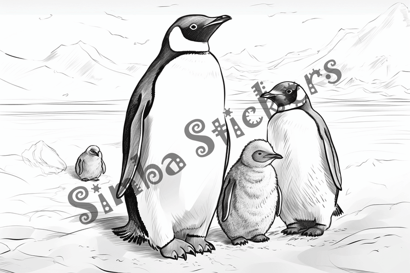 Colouring pages, bundle of penguins, 25 images