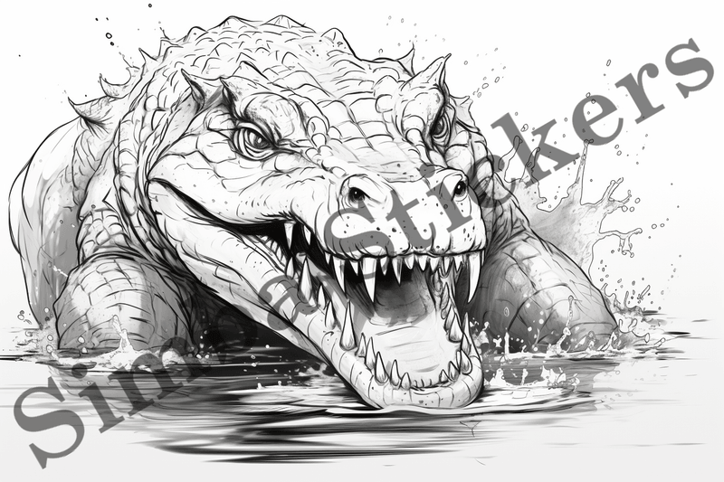 Colouring pages, Bundle of crocodiles, 25 images