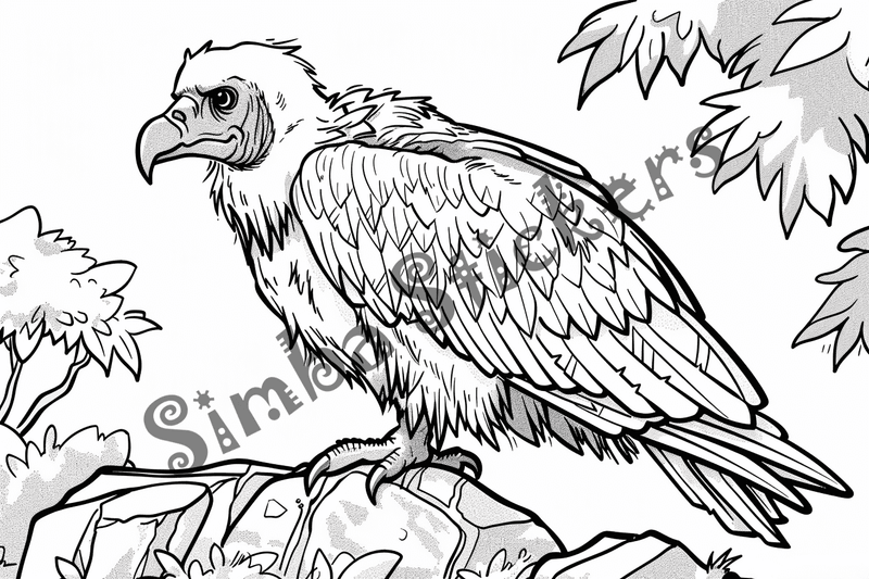 Colouring pages, bundle of vultures, 50 images, kqxcna