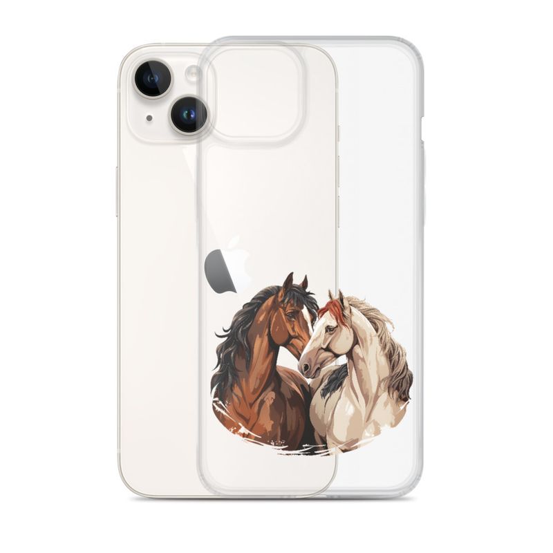 Clear Case for iPhone, Horses nose-to-nose, jbgjpy