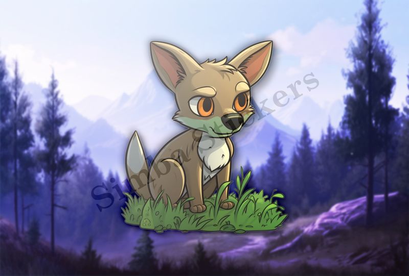 Jackal baby in the grass