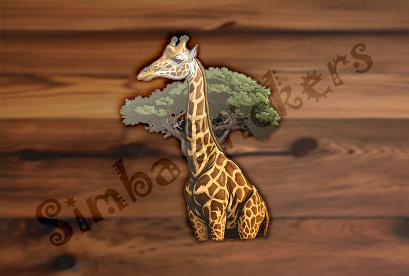 Giraffe in front of tree, towering above it