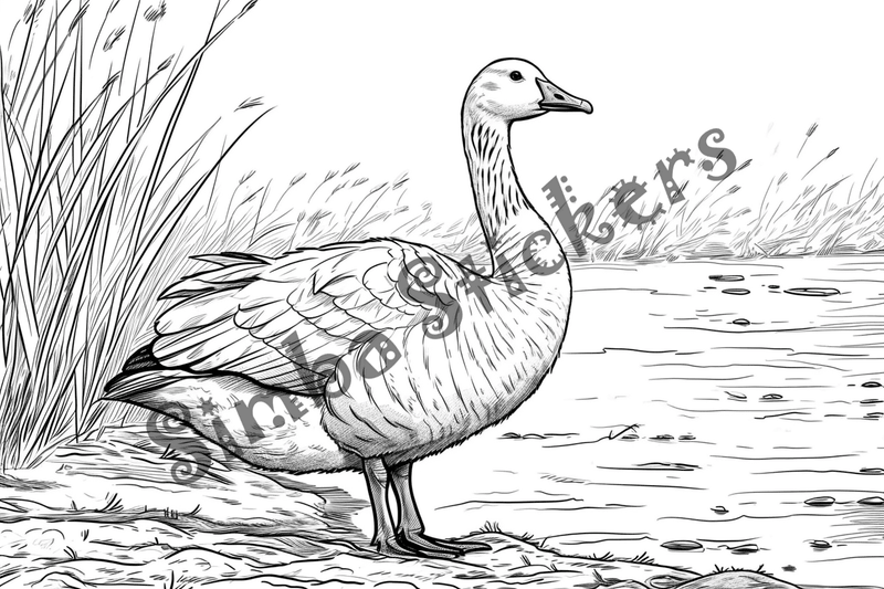 Colouring pages, bundle of geese, 25 images