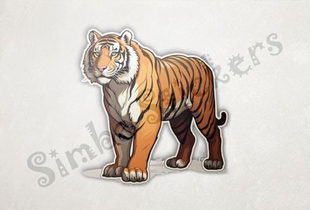 Tiger partially from the side, facing straight