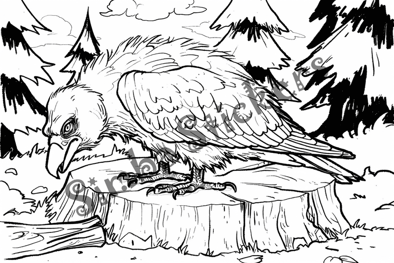 Colouring pages, bundle of vultures 2, 25 images, nffnc2