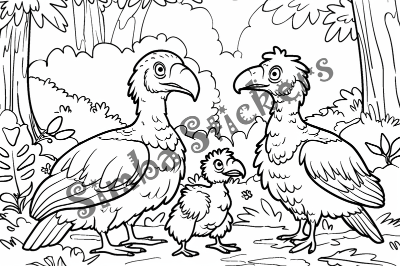 Colouring pages, bundle of vultures, 50 images, kqxcna