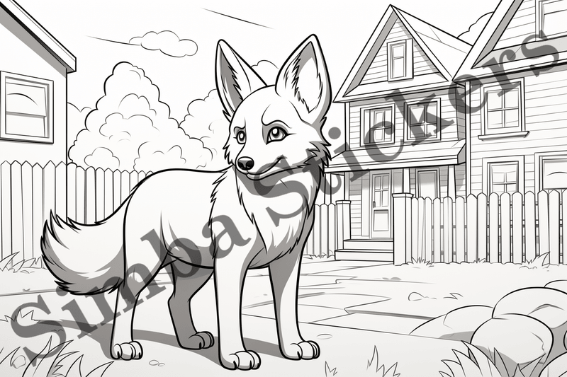 Colouring pages, Bundle of foxes, 25 images