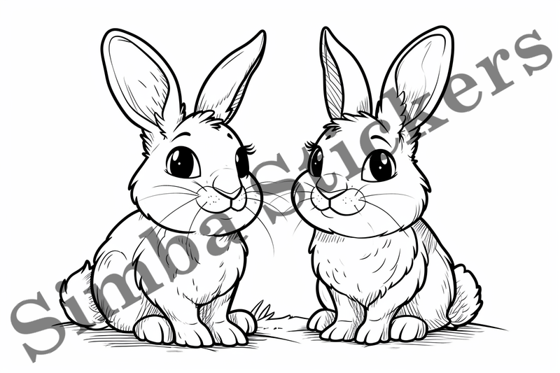 Colouring pages, Bundle of hares, 25 images