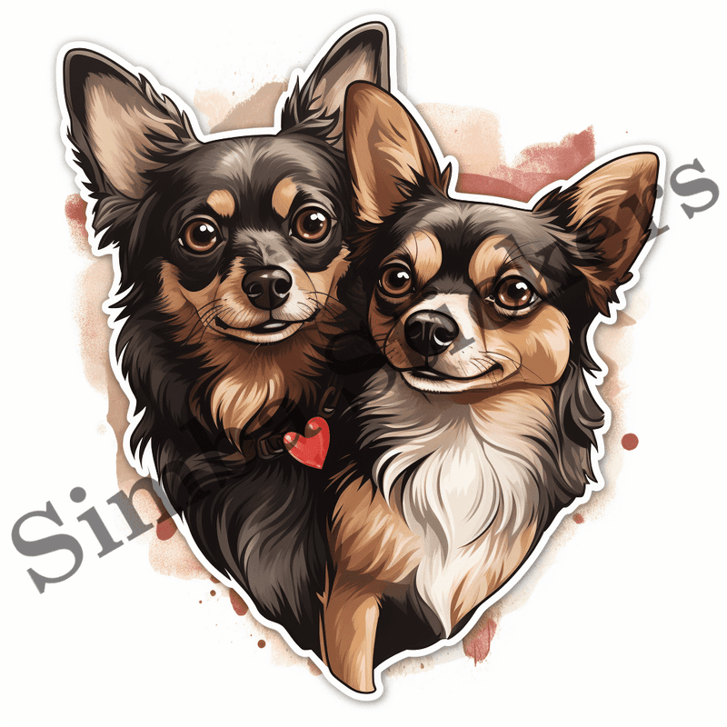 Chihuahua dogs in love, image set, 10 images
