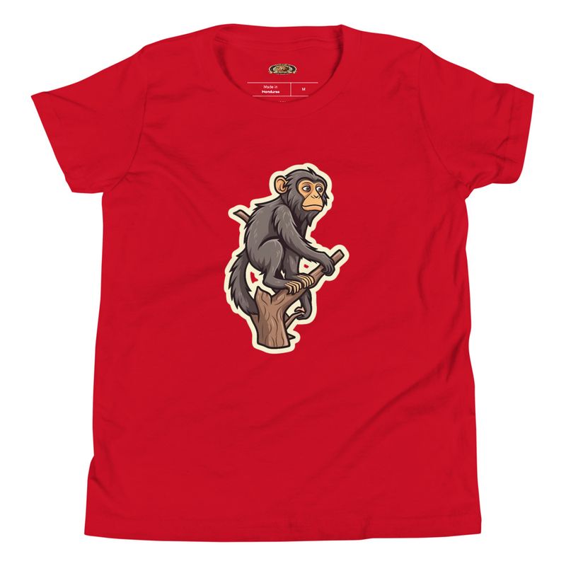 Youth T-shirt, Baboon on a tree, looking sad 