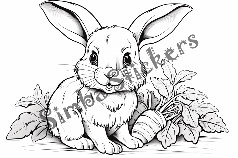 Colouring pages, bundle of rabbits, 25 images 2