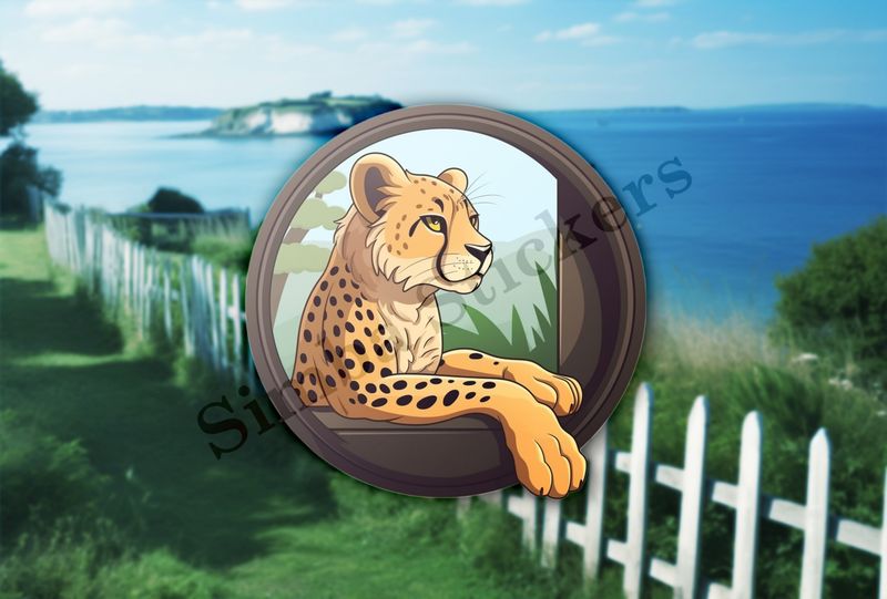 Cheetah by the window.