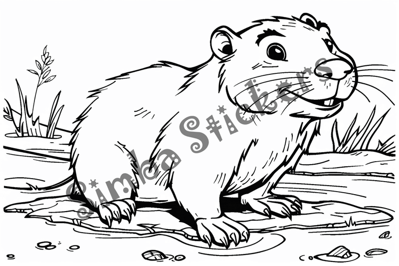 Colouring pages, bundle of beavers, 50 images